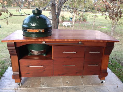 Big Green Egg Table Plans Large With Drawers