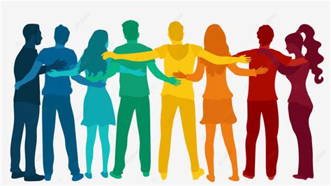 Diversity People Silhouette Png Images Group Silhouette Diverse People Embracing Celebration