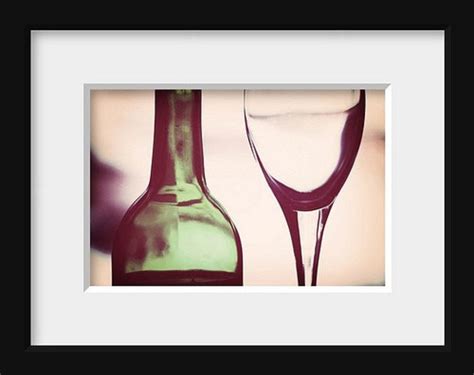 Kitchen Art Wine Art Abstract Wine Glass And Bottle In Vino Veritas Fine Art Still Life