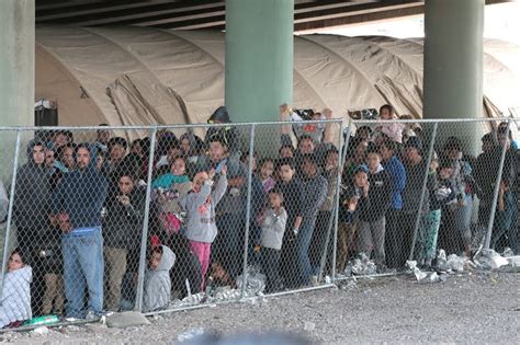 Migrants Being Housed Under The Paso Del Norte International Bridge In