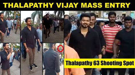 Viral Video Thalapathy Vijay Mass Entry Thalapathy 63 Shooting Spot