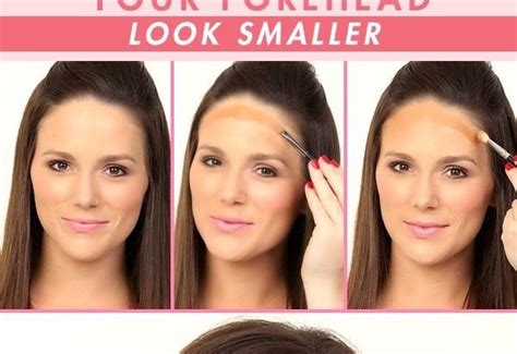 For the bulbous nose, take the highlight only halfway down and stop before you get to the tip of the nose. How To Make Your Forehead Look Smaller |Makeup tips