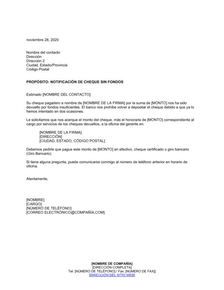 Notificación De Cheque Sfs 2 Modelos Y Ejemplo