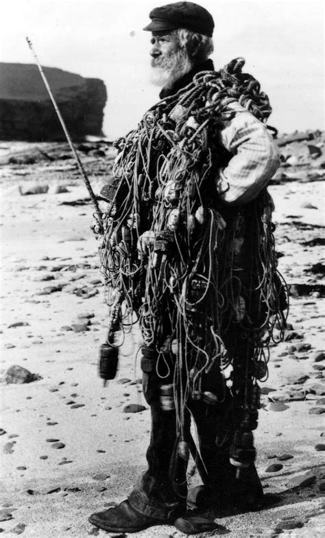 Old Photograph Of A Fisherman In Birsay Orkney Islands Scotland All