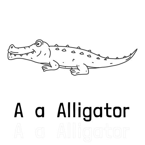 Alphabet Letter A For Alligator Coloring Page Coloring Animal