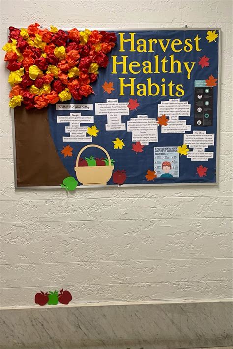 Ra Bulletin Board “harvest Healthy Habits” Elementary Bulletin Boards