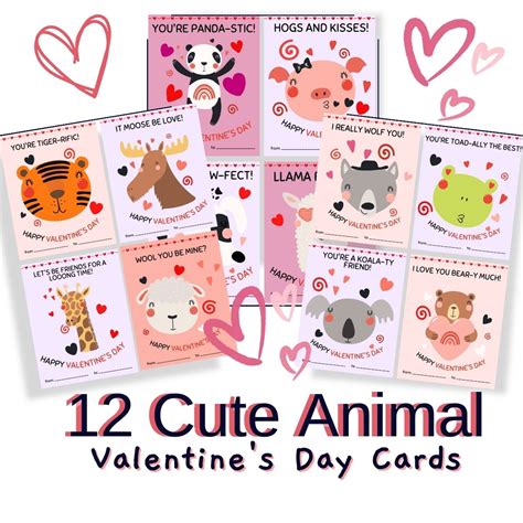Animal Valentines Day Cards