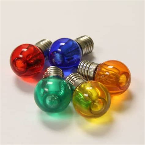 Led G30 Smooth Plastic Globe Bulb 5 Leds 096w Various Colors