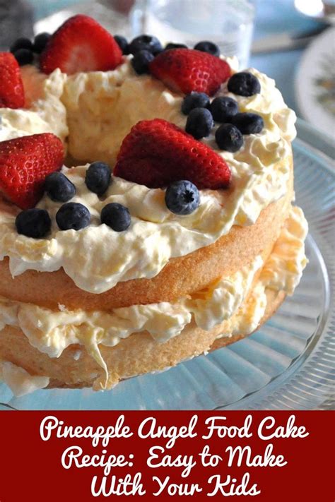 An angel food cake, or angel cake, is a ring shaped cake with a beautiful golden brown crust and a soft and spongy, snowy white interior. Pineapple Angel Food Cake Recipe: Healthy and Easy to Make With Your Kids | Pineapple angel food ...