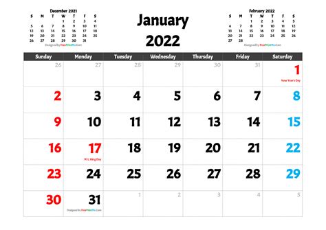 Jan 2022 Calendar Example Calendar Printable