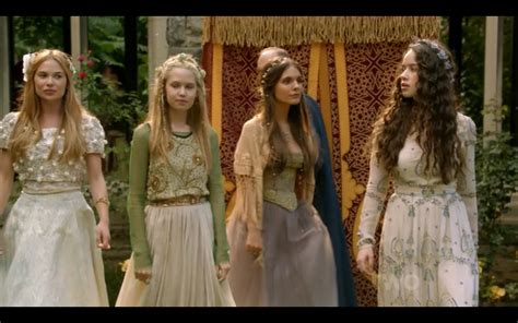 Ladies In Waiting At A Garden Party From L R Greer Aylee Kenna And Lola From Cw S Reign