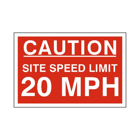 20 Mph Site Speed Limit Sign Pvc Safety Signs