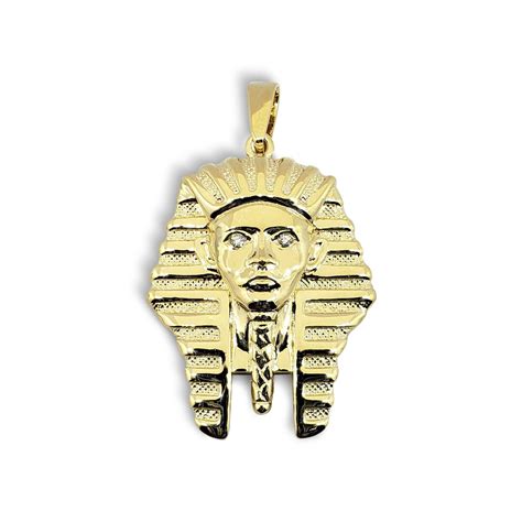 Solid 14k Yellow Gold King Tut Pendant Diamond Pharaoh Etsy