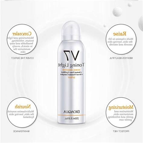 Contains plant extracts, easily absorbs, eliminates yellowish. BIOAQUA V7 Skin Whitening Cream Tone Up Spray