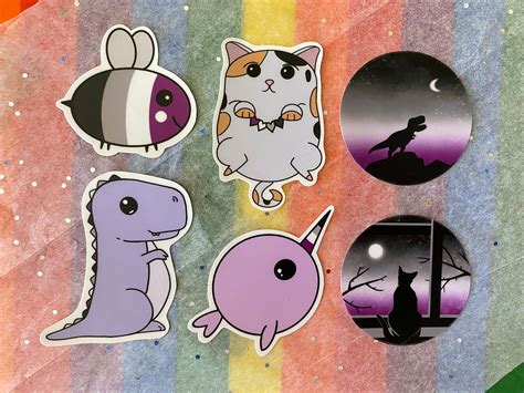 Asexual Pride Sticker Bundle Packs Sizes 2 Pack 4 Pack 6 Pack