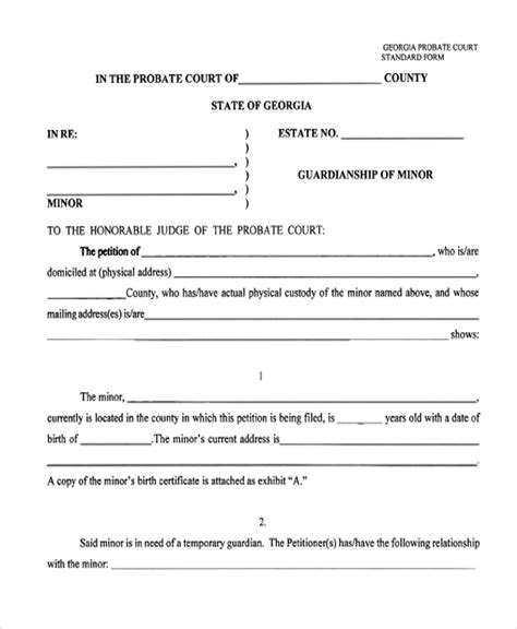Free 13 Sample Guardianship Forms In Pdf Ms Word