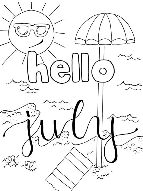 Hello July Coloring Page Free Printable Coloring Pages For Kids