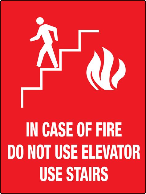 In Case Of Fire Do Not Use Elevator Sign Phs Safety