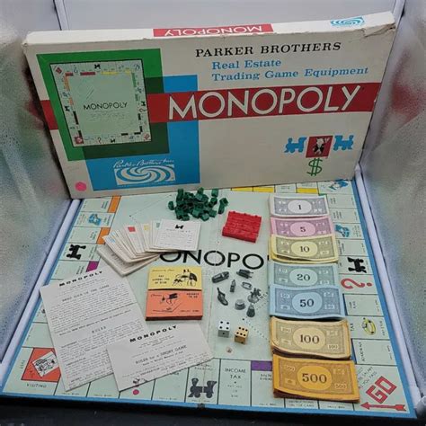 Vintage 1961 Monopoly Board Game Parker Brothers Gm Classic Original