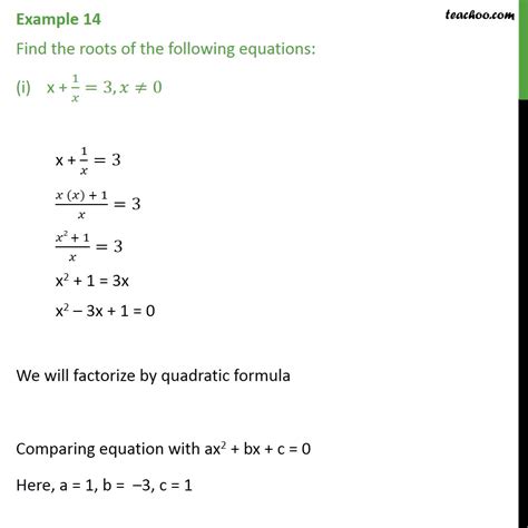 example 14 find roots i x 1 x 3 ii 1 x 1 x 2 3