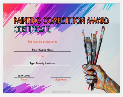 Painting Competition Award Certificates For Word Professional