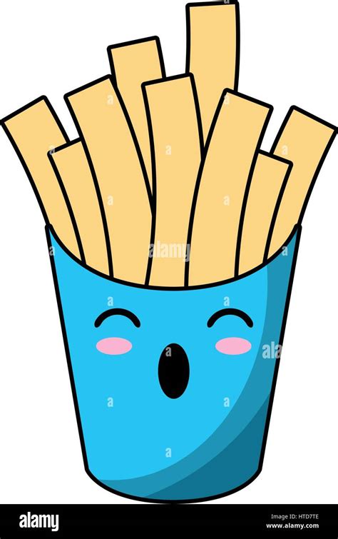 Kawaii French Fries Fast Food Stock Vector Image And Art Alamy