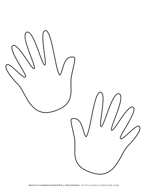Hand Outline Template Sketch Coloring Page