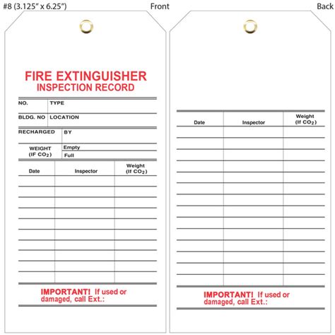 The task of a safety officer is to carry out regular checks of the fire extinguishers and to keep all records up to date so that the building and tenants are safe. Custom Printed Fire Extinguisher Hang Tags | St. Louis Tag