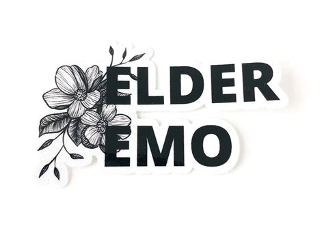 Elder Emo Floral Sticker Emo Sticker Pop Punk Emo T Etsy