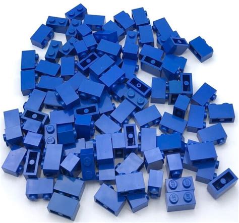 Lego 100 New Blue Bricks 1 X 2 Stud Building Blocks Pieces Ebay