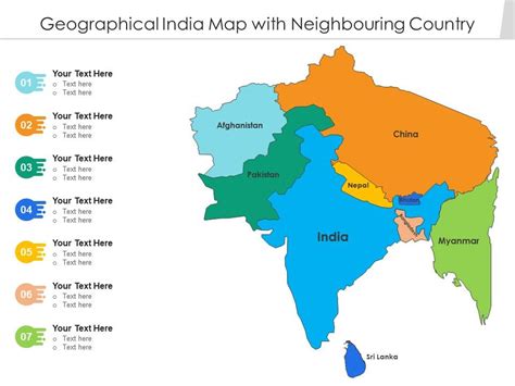 Geographical India Map With Neighbouring Country Presentation