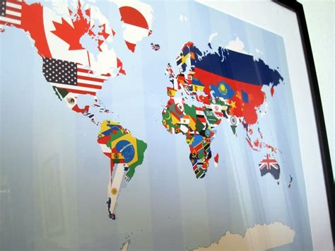 Creative World Map Design Made With Flags Of Each Country Etsy