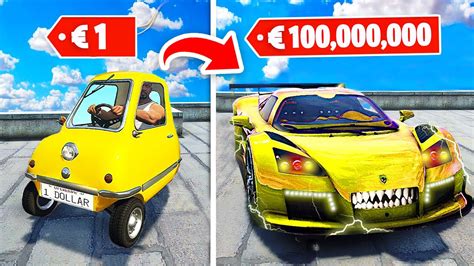 1 Euro Auto Vs 100000000 Euro Supercar In Gta 5 Mods Youtube