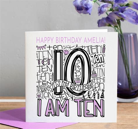 Personalised 10th Birthday Card Son 10th Birthday Card Etsy Uk