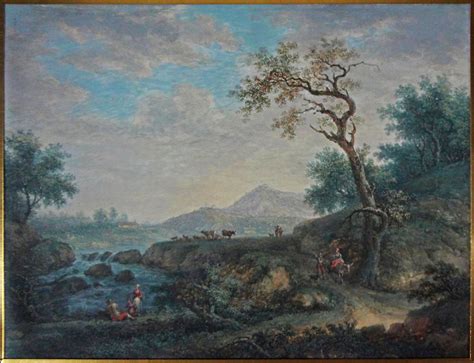 Pair Of 18th Century Old Master Landscape With Figures Gouache From Aa