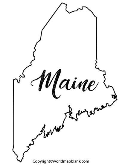 Printable Blank Map Of Maine Outline Transparent Map