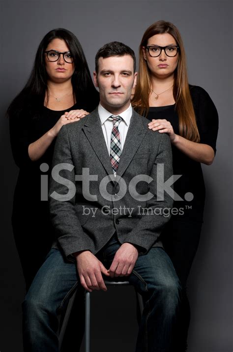 One Man With Two Women Stock Photo Royalty Free Freeimages