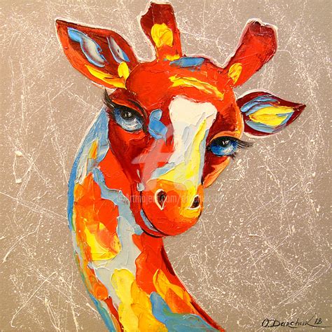 Giraffe Painting By Olha Artmajeur