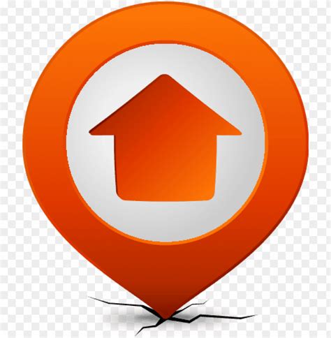 Location Map Pin Home Orange Home Location Icon Vector Png