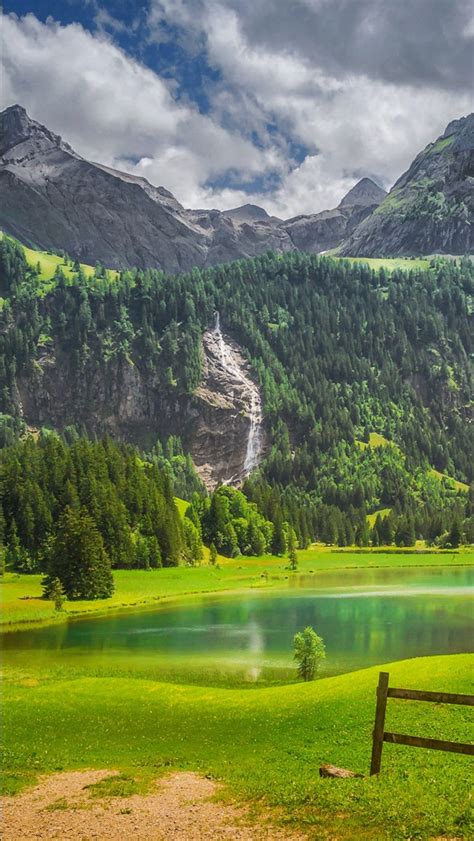 Alps Fence Forest Lake Switzerland Waterfall 4k Hd Nature Wallpapers Hd Wallpapers Id 44031