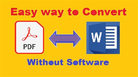 How To Convert Pdf To Word Without Software Youtube