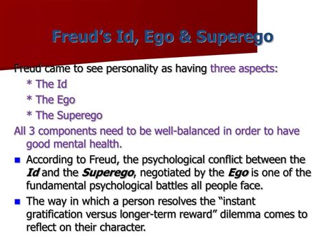 Ppt Freud’s Id Ego And Superego Powerpoint Presentation Free Download Id 2071512