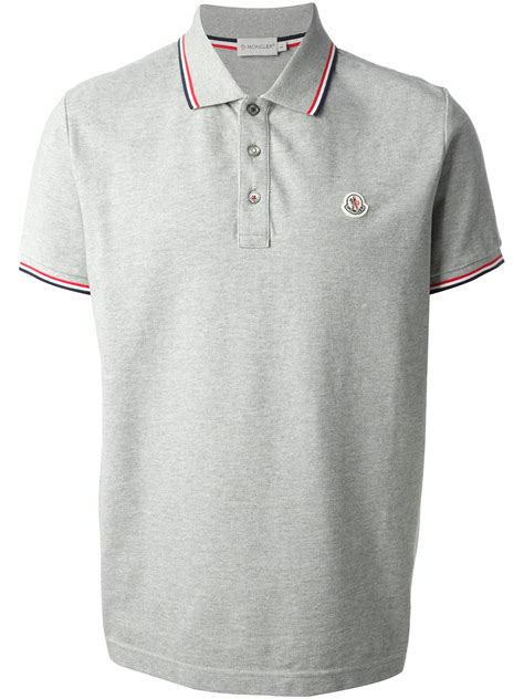 Moncler Classic Polo Shirt In Gray For Men Grey Lyst