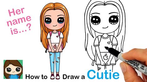 How To Draw A Cute Back To School Girl Easy 2