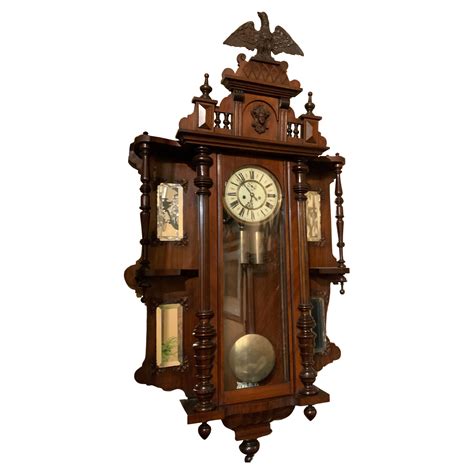 German Wall Clock By Gustav Becker Walnut 19th C For Sale At 1stdibs