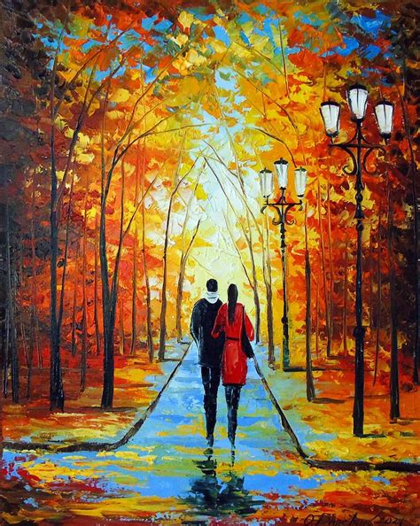 Autumn Walk In The Park Painting By Olha Darchuk