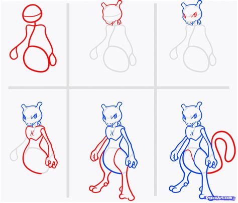 How To Draw Mewtwo Easy Pokemon Step By Step Pokemon Characters
