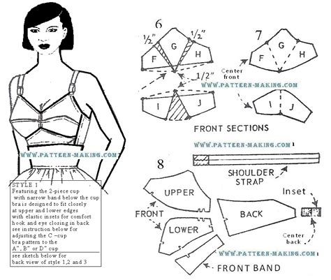 Draft Of The Bra Pattern Bra Sewing Pattern Bra Pattern Sewing Bras