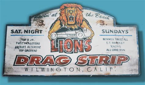 Lions Drag Strip Metal Sign Drag Strips Gone