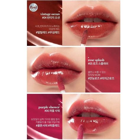 An orange shade perfect for spring and summer #02 red drop : Romand Glasting Water Tint 4g K-beauty 8 colors Rom&nd ...